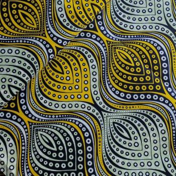 Afrikanischer Wax Print Stoff Baumwolle YELLOW DIAMONDS